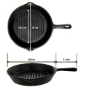 PATELNIA ŻELIWNA GRILLOWA HAGE 26cm INDUKCJA