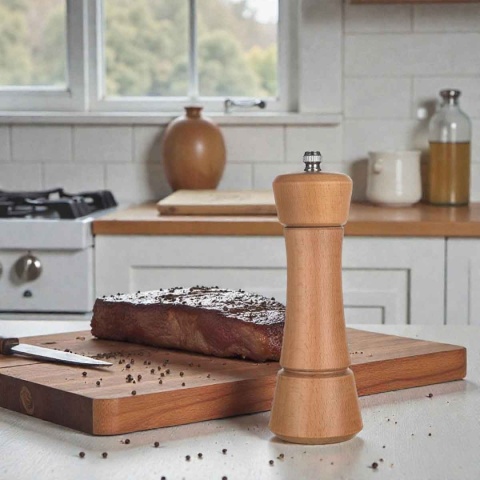 RĘCZNY MŁYNEK DO PIEPRZU SOLI Z DREWNA DĘBOWEGO BANQUET NATURAL