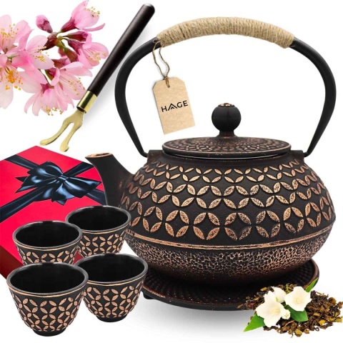 ZAPARZACZ ŻELIWNY DZBANEK 900ml Z FILTREM i FILIŻANKAMI PREZENT