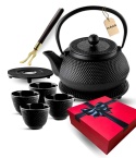 ZAPARZACZ ŻELIWNY DZBANEKCZARNY 900ml Z FILTREM i FILIŻANKAMI PREZENT