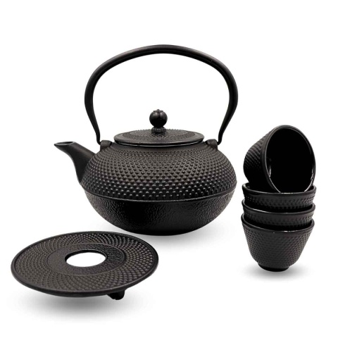 ZAPARZACZ ŻELIWNY DZBANEK CZARNY 1,4L Z FILTREM i FILIŻANKAMI PREZENT