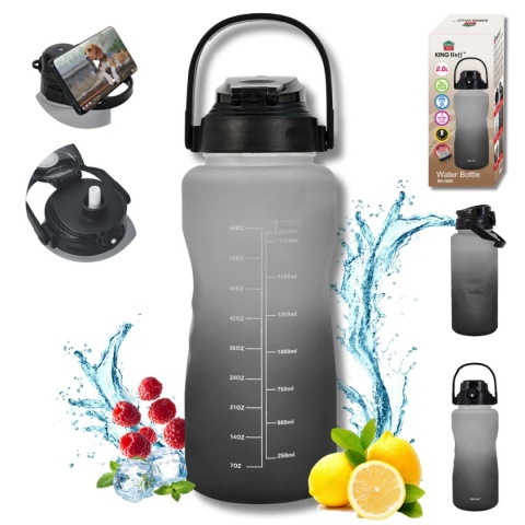 BUTELKA BIDON ZE SŁOMKĄ NA WODĘ 2L KINGHOFF KH-2009