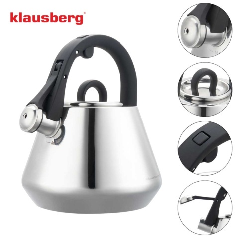 CZAJNIK STALOWY Z GWIZDKIEM 2,5L KLAUSBERG KB-7947