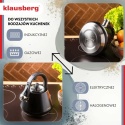 CZAJNIK STALOWY Z GWIZDKIEM 2,5L KLAUSBERG KB-7948 CZARNY