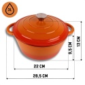 EMALIOWANY GARNEK ŻELIWNY 22cm 3L HAGE ORANGE
