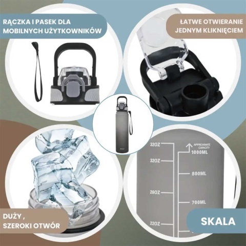 BUTELKA BIDON NA WODĘ 1L KINGHOFF KH-2008