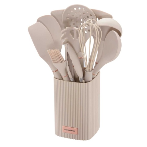 ZESTAW 12 SILIKONOWYCH PRZYBORÓW KUCHENNYCH W STOJAKU KLAUSBERG KB-9012