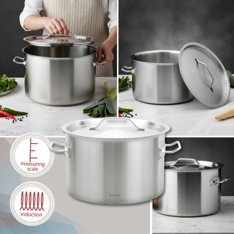 GARNEK GASTRONOMICZNY Z POKRYWĄ STALOWĄ Ø32cm 17L KINGHOFF KH-2023