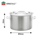 GARNEK GASTRONOMICZNY Z POKRYWĄ STALOWĄ Ø32cm 17L KINGHOFF KH-2023