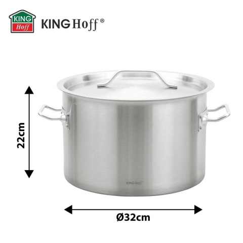 GARNEK GASTRONOMICZNY Z POKRYWĄ STALOWĄ Ø32cm 17L KINGHOFF KH-2023