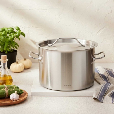 GARNEK GASTRONOMICZNY Z POKRYWĄ STALOWĄ Ø36cm 24L KINGHOFF KH-2024