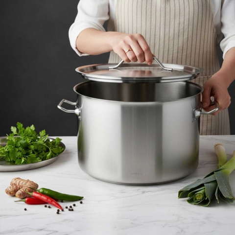 GARNEK GASTRONOMICZNY Z POKRYWĄ STALOWĄ Ø38cm 27L KINGHOFF KH-2025