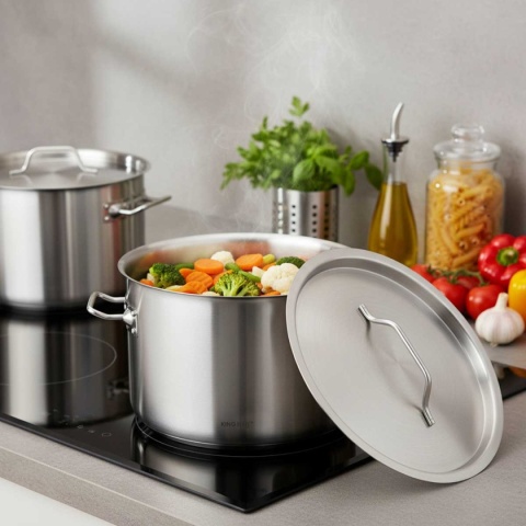 GARNEK GASTRONOMICZNY Z POKRYWĄ STALOWĄ Ø50cm 58L KINGHOFF KH-2028
