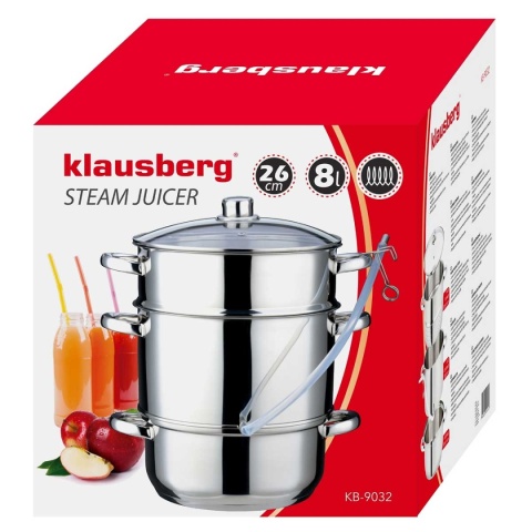 SOKOWNIK PAROWY 8L INDUKCJA GAZ KLAUSBERG KB-9032 GARNEK DO SOKU