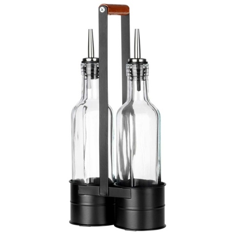 BUTELKI SZKLANE DO OLIWY OCTU 2x 250ml W STOJAKU 229274