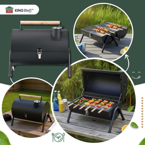 GRILL WĘGLOWY PRZENOŚNY SKŁADANY KINGHOFF KH-2032