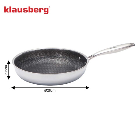 PATELNIA STALOWA 28cm Z POWŁOKĄ PLASTER MIODU KLAUSEBRG KB-9023