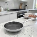 PATELNIA STALOWA Z POKRYWKĄ 28cm POWŁOKA PLASTER MIODU 5556
