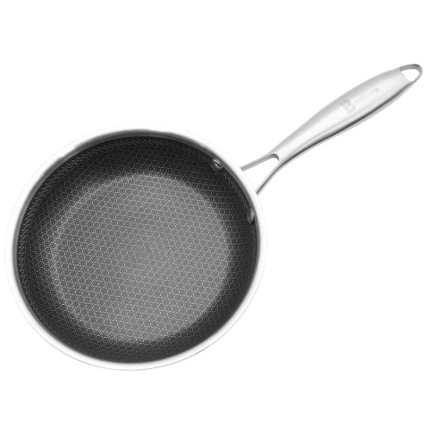 PATELNIA STALOWA Z POKRYWKĄ 28cm POWŁOKA PLASTER MIODU 5556
