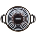 GARNEK EMALIOWANY 18cm 1,3L Z POKRYWĄ BANQUET METALLIC BLACK