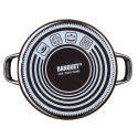GARNEK EMALIOWANY 26cm 6L Z POKRYWĄ BANQUET METALLIC BLACK