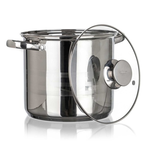 GARNEK STALOWY 20cm Z POKRYWĄ BANQUET LIVING 5,6L
