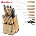 ZESTAW NOŻY KUCHENNYCH I DO STEKÓW W BLOKU KLAUSBERG KB-9038