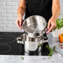 GARNEK STALOWY NA PARĘ 24cm 3 ELEMENTOWY VCASA VC-90107 SIERRA
