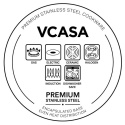 GARNEK STALOWY NA PARĘ 24cm 3 ELEMENTOWY VCASA VC-90107 SIERRA