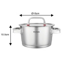 GARNEK STALOWY Z POKRYWĄ 18cm 2.2L VCASA VC-90103 SIERRA