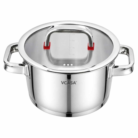 GARNEK STALOWY Z POKRYWĄ 20cm 3.2L VCASA VC-90104 SIERRA
