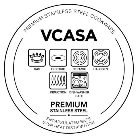 GARNEK STALOWY Z POKRYWĄ 24cm 5.2L VCASA VC-90105 SIERRA