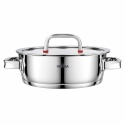 GARNEK STALOWY NISKI Z POKRYWĄ 24cm 2.7L VCASA VC-90106 SIERRA