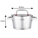 GARNEK STALOWY Z POKRYWĄ 16cm 1,6L VCASA VC-90102 SIERRA