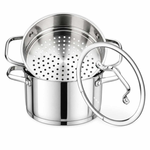 GARNEK STALOWY NA PARĘ 20cm 3 ELEMENTOWY VCASA VC-90117 AMARA