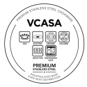 GARNEK STALOWY Z POKRYWĄ 18cm 2.6L VCASA VC-901113 AMARA