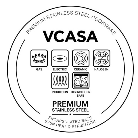 GARNEK STALOWY Z POKRYWĄ 18cm 2.6L VCASA VC-901113 AMARA
