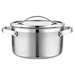 GARNEK STALOWY Z POKRYWĄ 20cm 3L VCASA VC-90124 VELORA