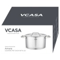 GARNEK STALOWY Z POKRYWĄ 24cm 5.8L VCASA VC-901115 AMARA