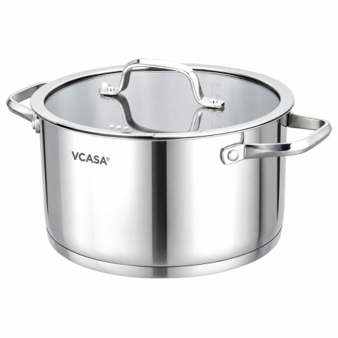 GARNEK STALOWY Z POKRYWĄ 16cm 1,8L VCASA VC-901112 AMARA