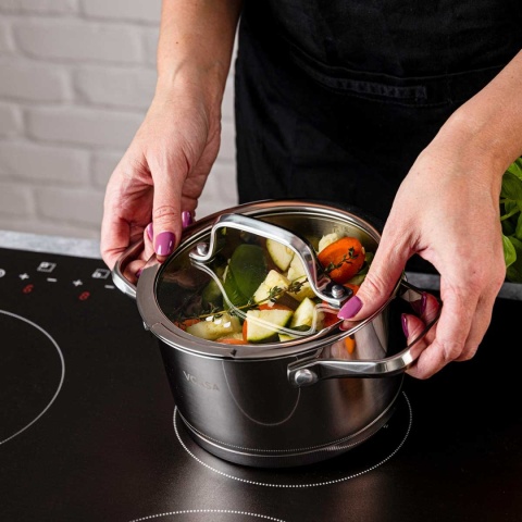 GARNEK STALOWY Z POKRYWĄ 16cm 1,8L VCASA VC-901112 AMARA