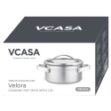 GARNEK STALOWY Z POKRYWĄ 16cm 1,5L VCASA VC-90122 VELORA
