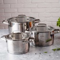 ZESTAW GARNKÓW STALOWYCH 16/20/24cm 6 ELEMENTÓW VCASA VC-90118 AMARA